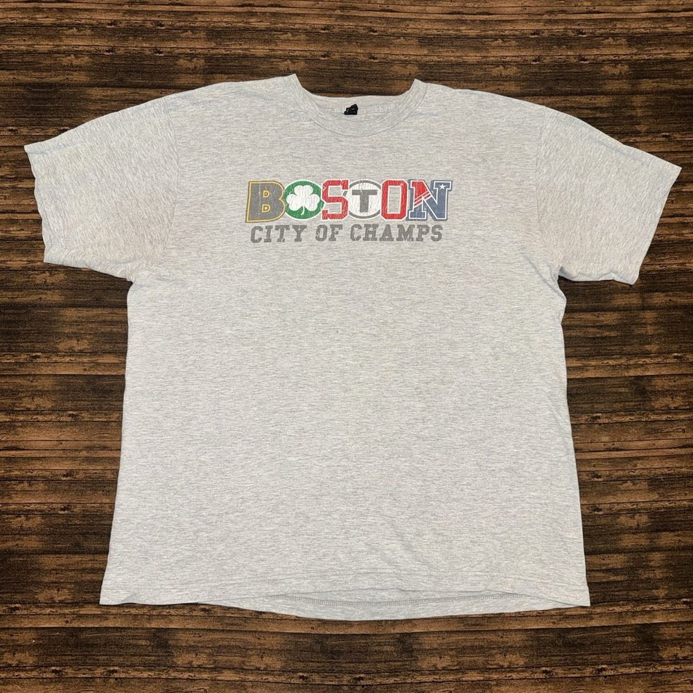 Boston City Of Champions Adult XL Grey T Shirt Tultex